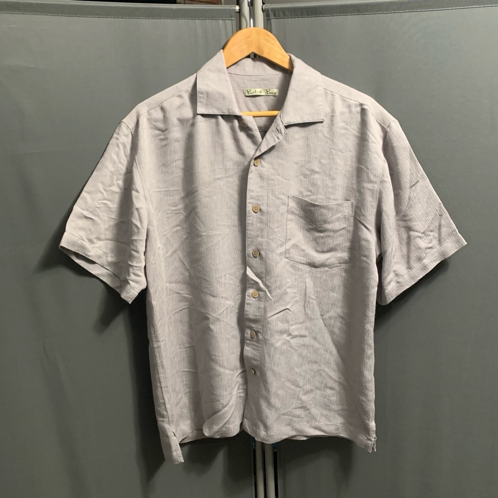 Men's Batik Bay Shirt, Size M, Light gray